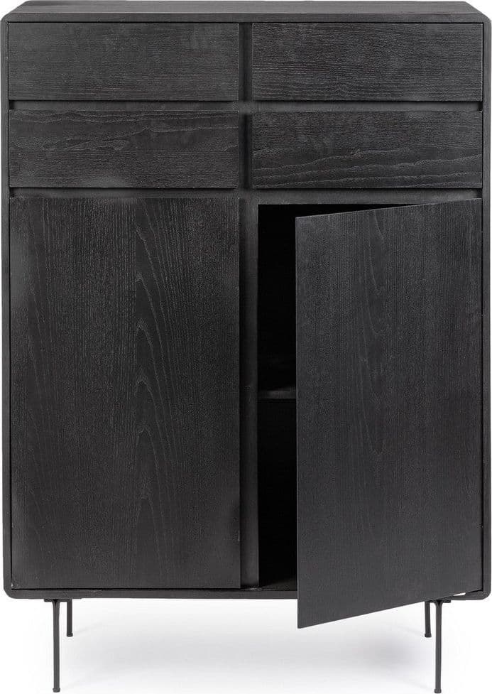 Mobile credenza "Widald" in mdf-legno di frassino, gambe in acciaio, per interno in Credenze Decor Space - Altamura, commercioVirtuoso.it