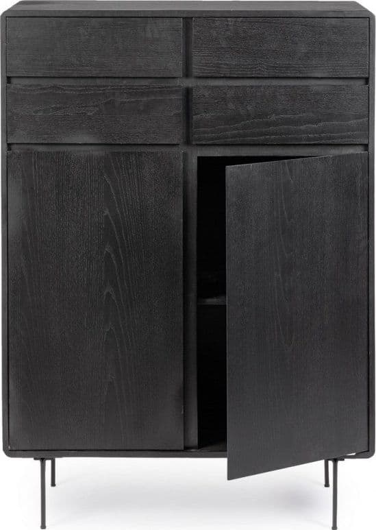 Mobile credenza "Widald" in mdf-legno di frassino, gambe in acciaio, per interno in Credenze Decor Space - Altamura, commercioVirtuoso.it