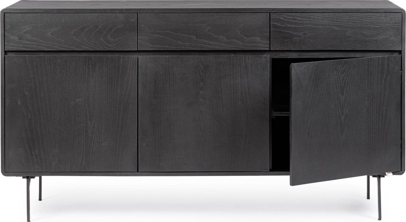 Mobile credenza "Widald" in mdf-legno di frassino, gambe in acciaio, per interno - 25