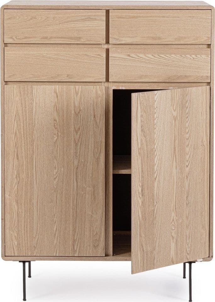 Mobile credenza "Widald" in mdf-legno di frassino, gambe in acciaio, per interno - 33