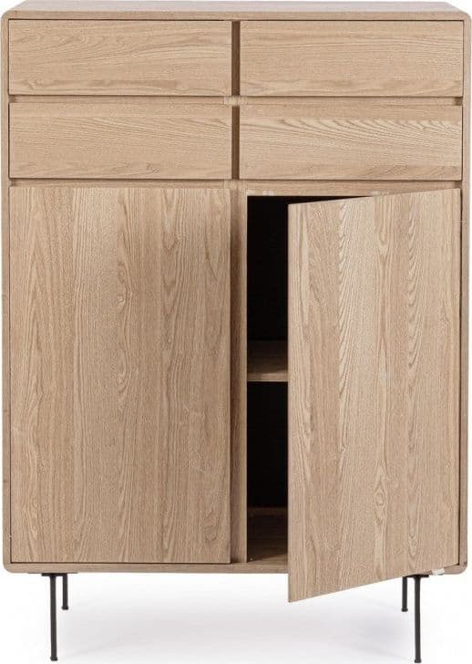 Mobile credenza "Widald" in mdf-legno di frassino, gambe in acciaio, per interno - 34