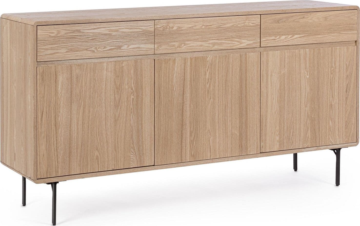 Mobile credenza "Widald" in mdf-legno di frassino, gambe in acciaio, per interno - 36