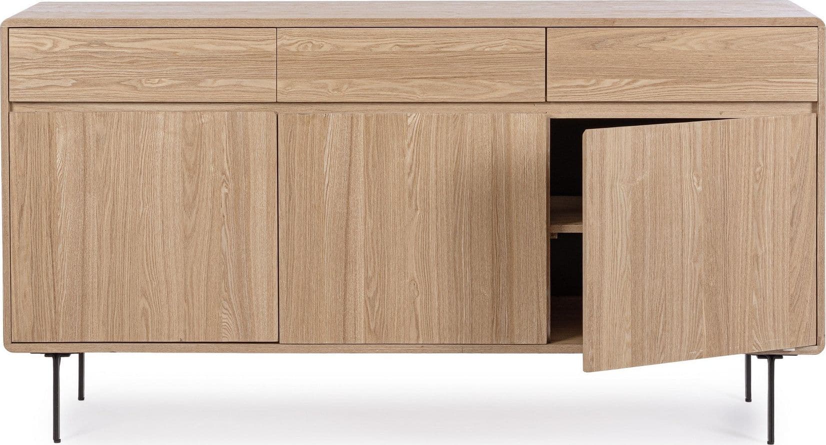 Mobile credenza "Widald" in mdf-legno di frassino, gambe in acciaio, per interno - 43