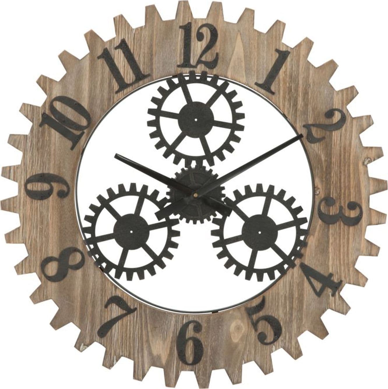 Orologio con ingranaggi da parete in legno MDF e metallo per salotto e cucina in Orologi da parete Decor Space - Altamura, commercioVirtuoso.it