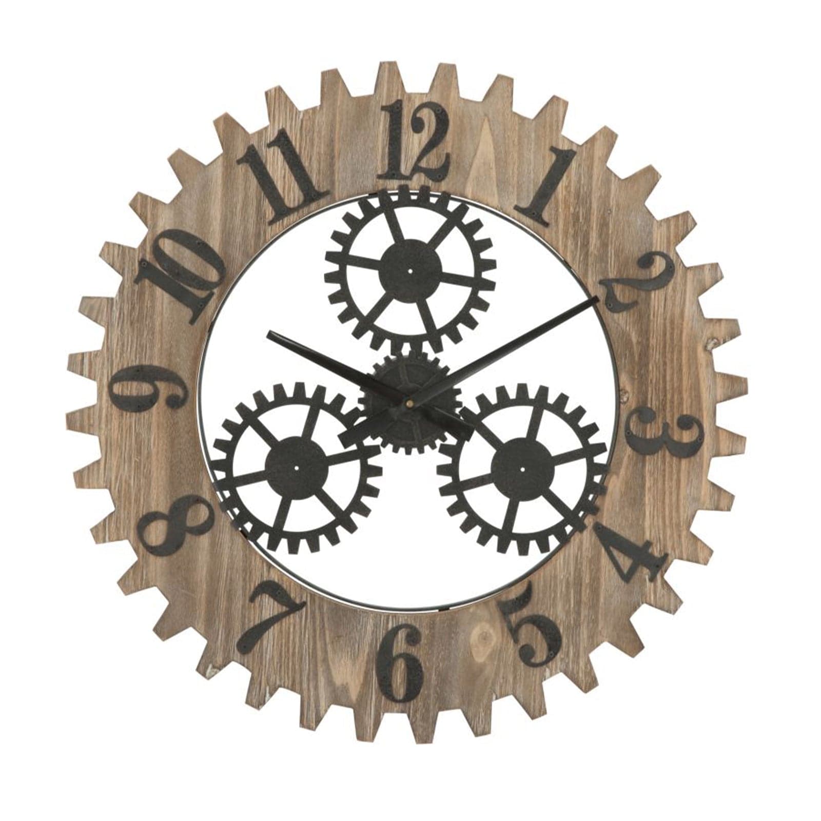 Orologio con ingranaggi da parete in legno MDF e metallo per salotto e cucina in Orologi da parete Decor Space - Altamura, commercioVirtuoso.it