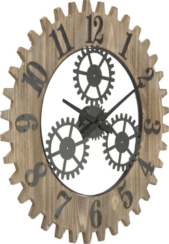 Orologio con ingranaggi da parete in legno MDF e metallo per salotto e cucina in Orologi da parete Decor Space - Altamura, commercioVirtuoso.it