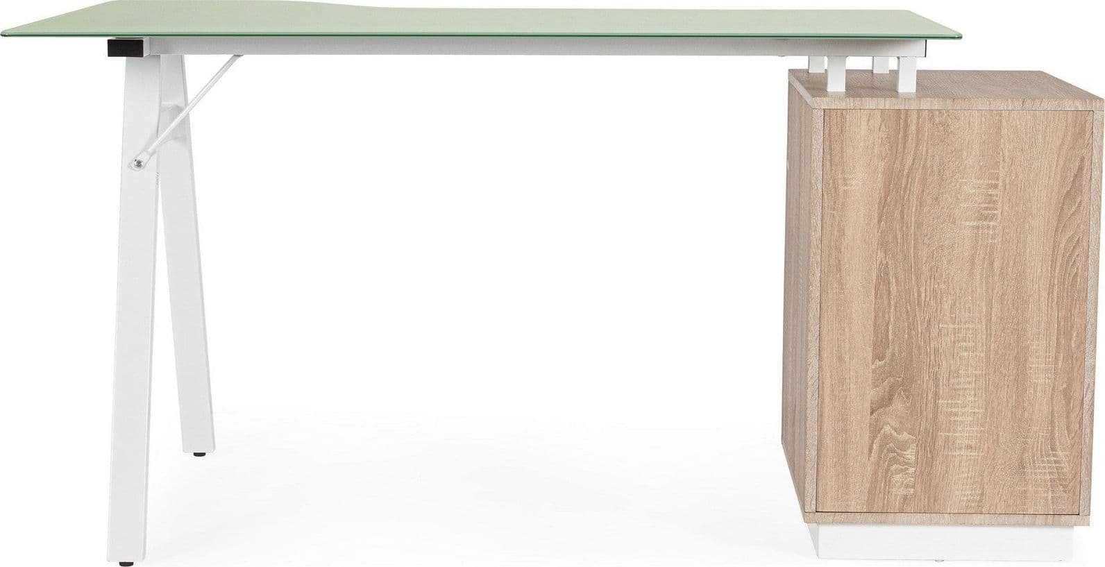 Scrivania "Charlie" ad angolo, con cassettiera, piano in vetro, da 150.5 x 80 x 75h cm in Postazioni di lavoro per computer Decor Space - Altamura, commercioVirtuoso.it