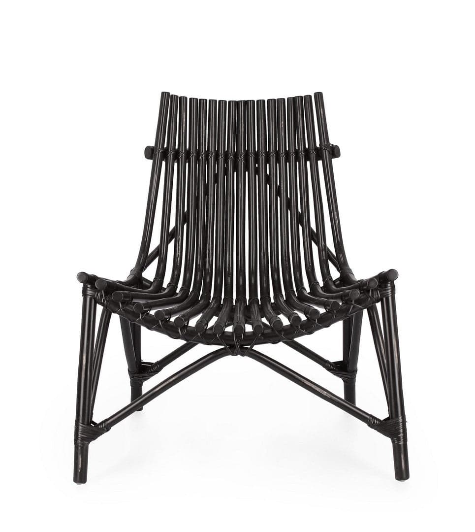 Sedia Lounge "Menendez" in rattan, finitura a base di nitrocellulosa in Sedie Decor Space - Altamura, commercioVirtuoso.it