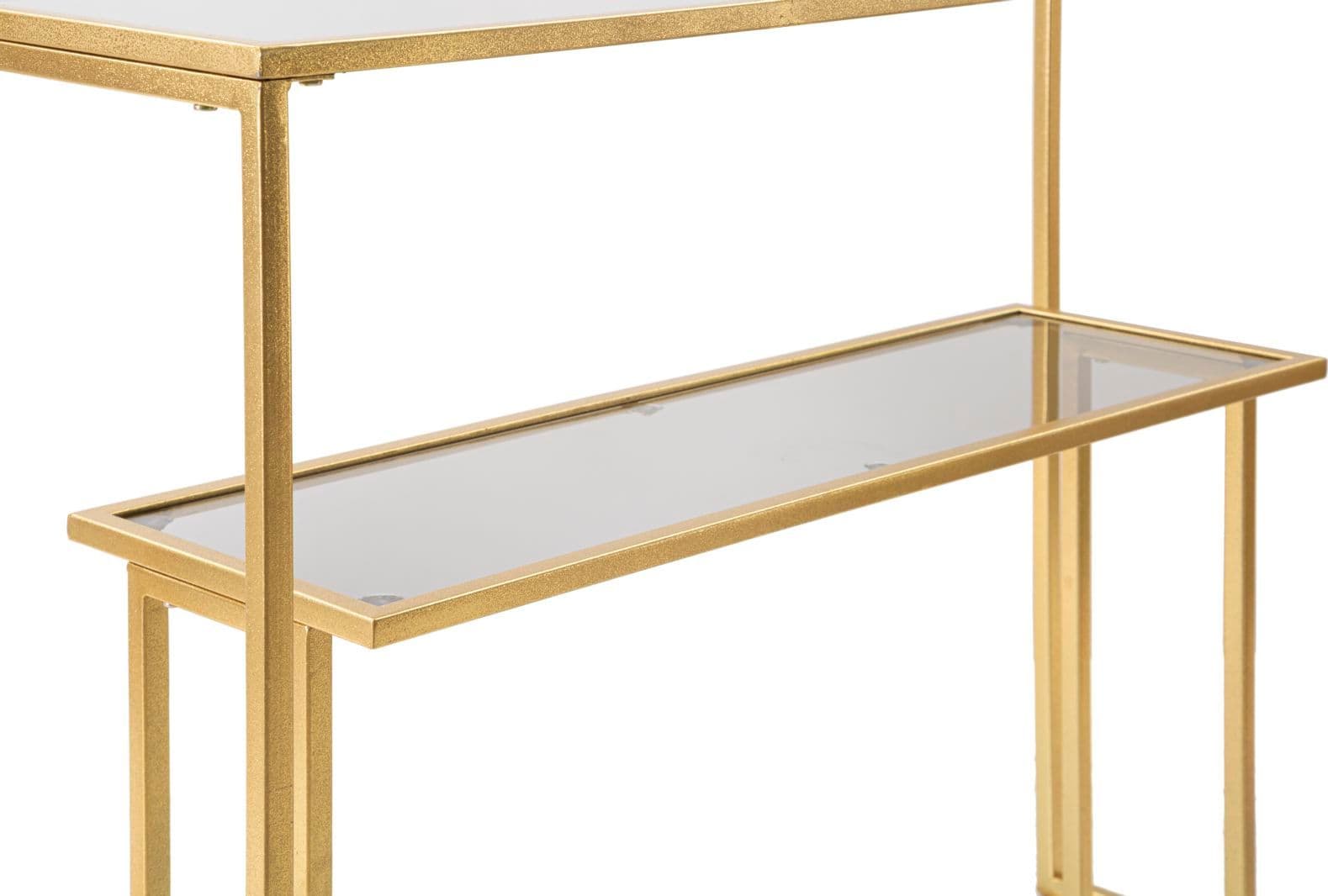 Console "Level" struttura in metallo e ripiano in vetro per interni in Credenze Decor Space - Altamura, commercioVirtuoso.it