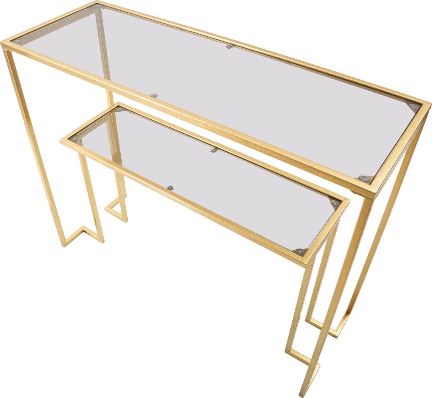 Console "Level" struttura in metallo e ripiano in vetro per interni in Credenze Decor Space - Altamura, commercioVirtuoso.it