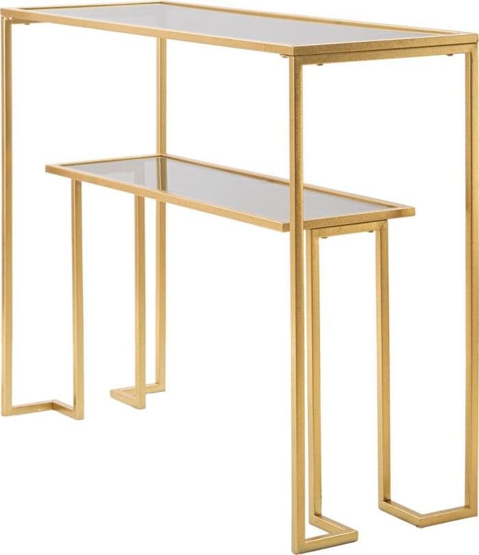 Console "Level" struttura in metallo e ripiano in vetro per interni in Credenze Decor Space - Altamura, commercioVirtuoso.it