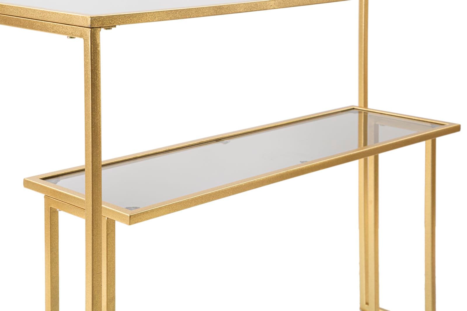 Console "Level" struttura in metallo e ripiano in vetro per interni in Credenze Decor Space - Altamura, commercioVirtuoso.it