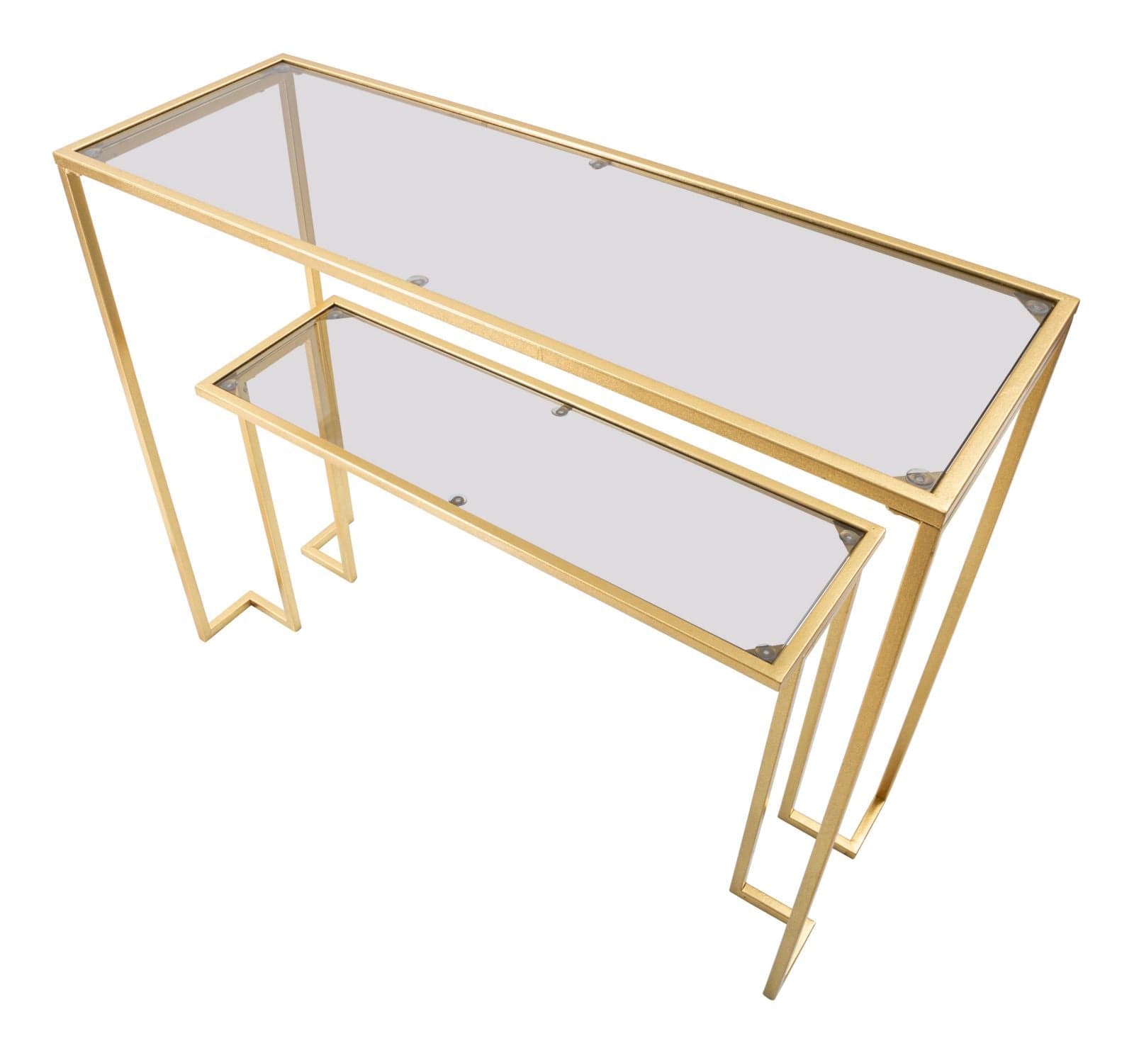 Console "Level" struttura in metallo e ripiano in vetro per interni in Credenze Decor Space - Altamura, commercioVirtuoso.it