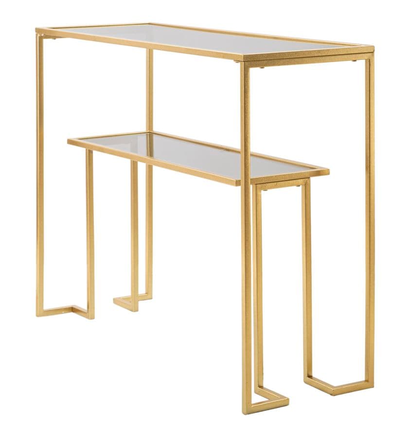 Console "Level" struttura in metallo e ripiano in vetro per interni in Credenze Decor Space - Altamura, commercioVirtuoso.it