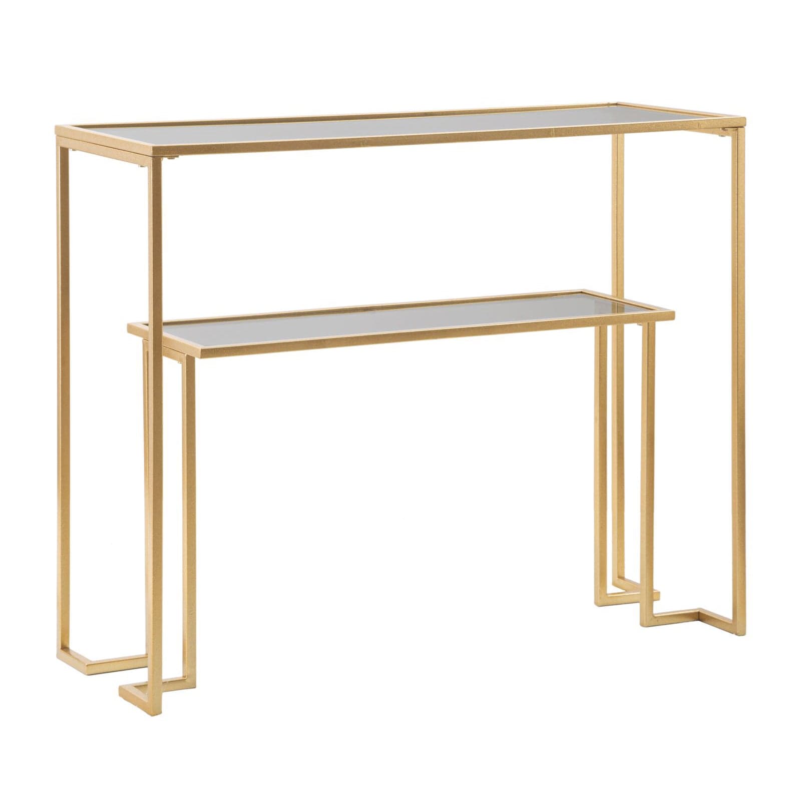 Console "Level" struttura in metallo e ripiano in vetro per interni in Credenze Decor Space - Altamura, commercioVirtuoso.it