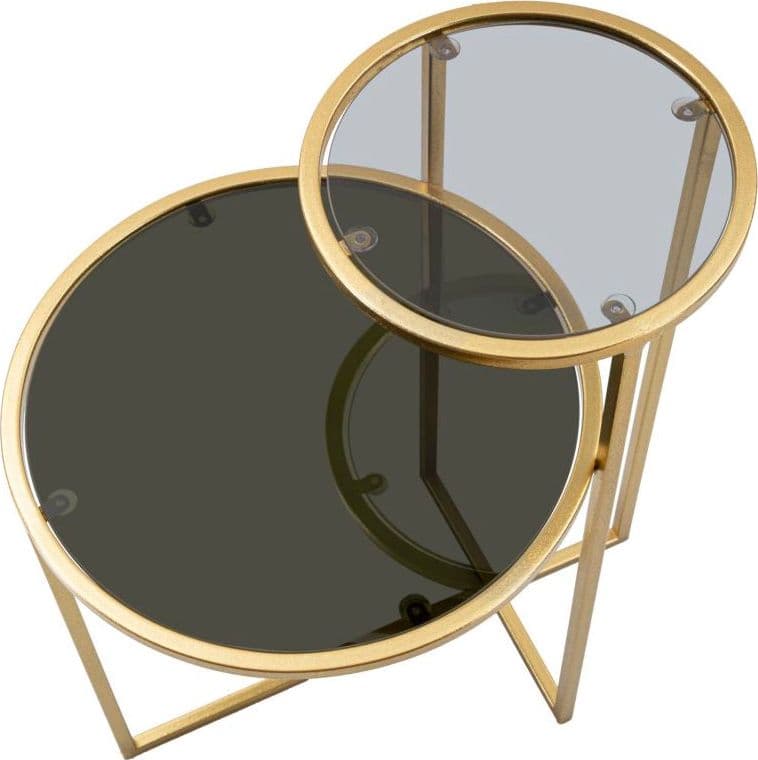Tavolinetto da caffè struttura in metallo ripiani in vetro per interni in Console e tavoli da divano Decor Space - Altamura, commercioVirtuoso.it