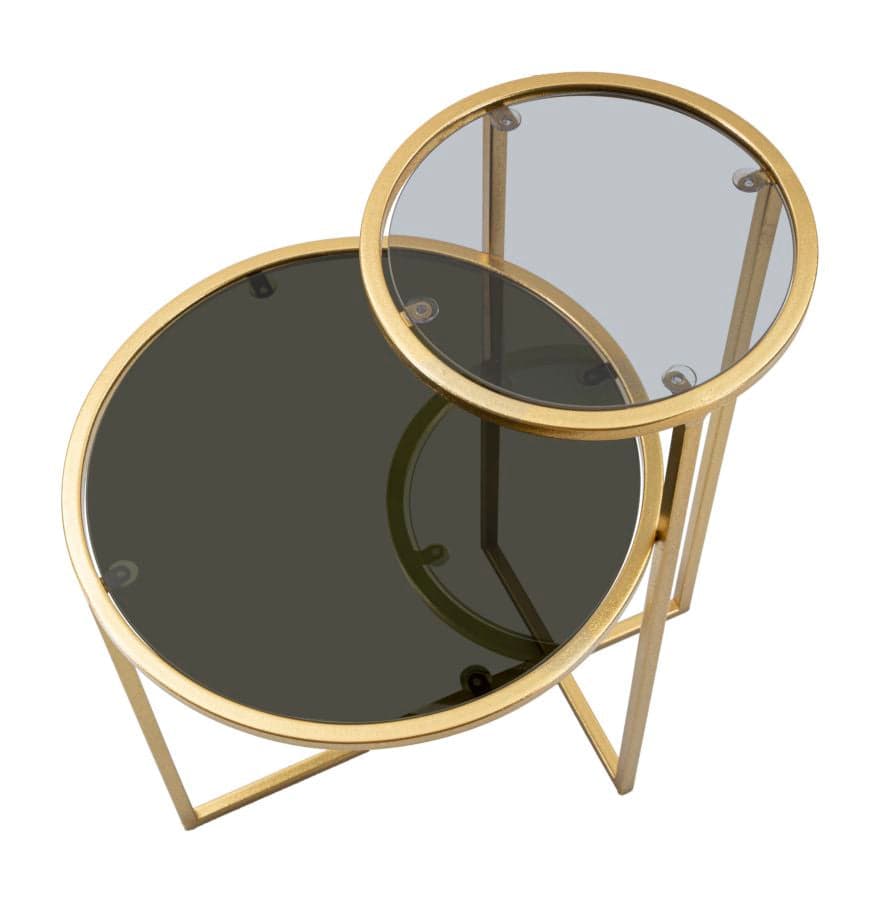 Tavolinetto da caffè struttura in metallo ripiani in vetro per interni in Console e tavoli da divano Decor Space - Altamura, commercioVirtuoso.it