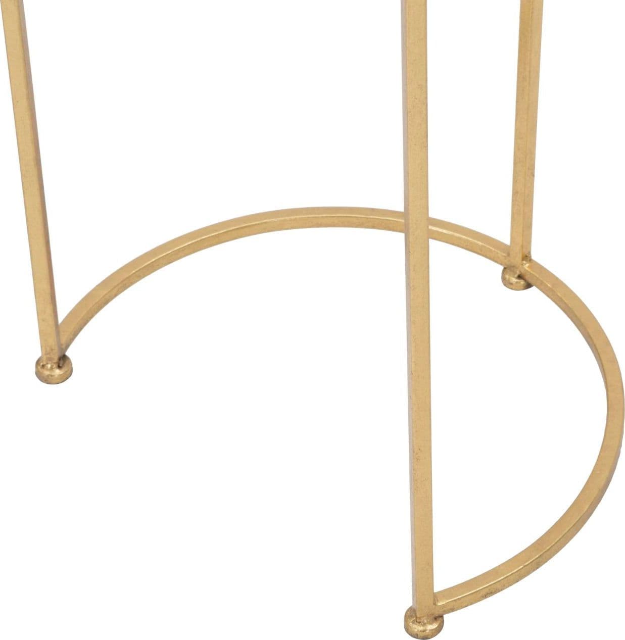 Tavolinetti struttura in ferro color oro ripiano in vetro per interni set da 2 in Console e tavoli da divano Decor Space - Altamura, commercioVirtuoso.it