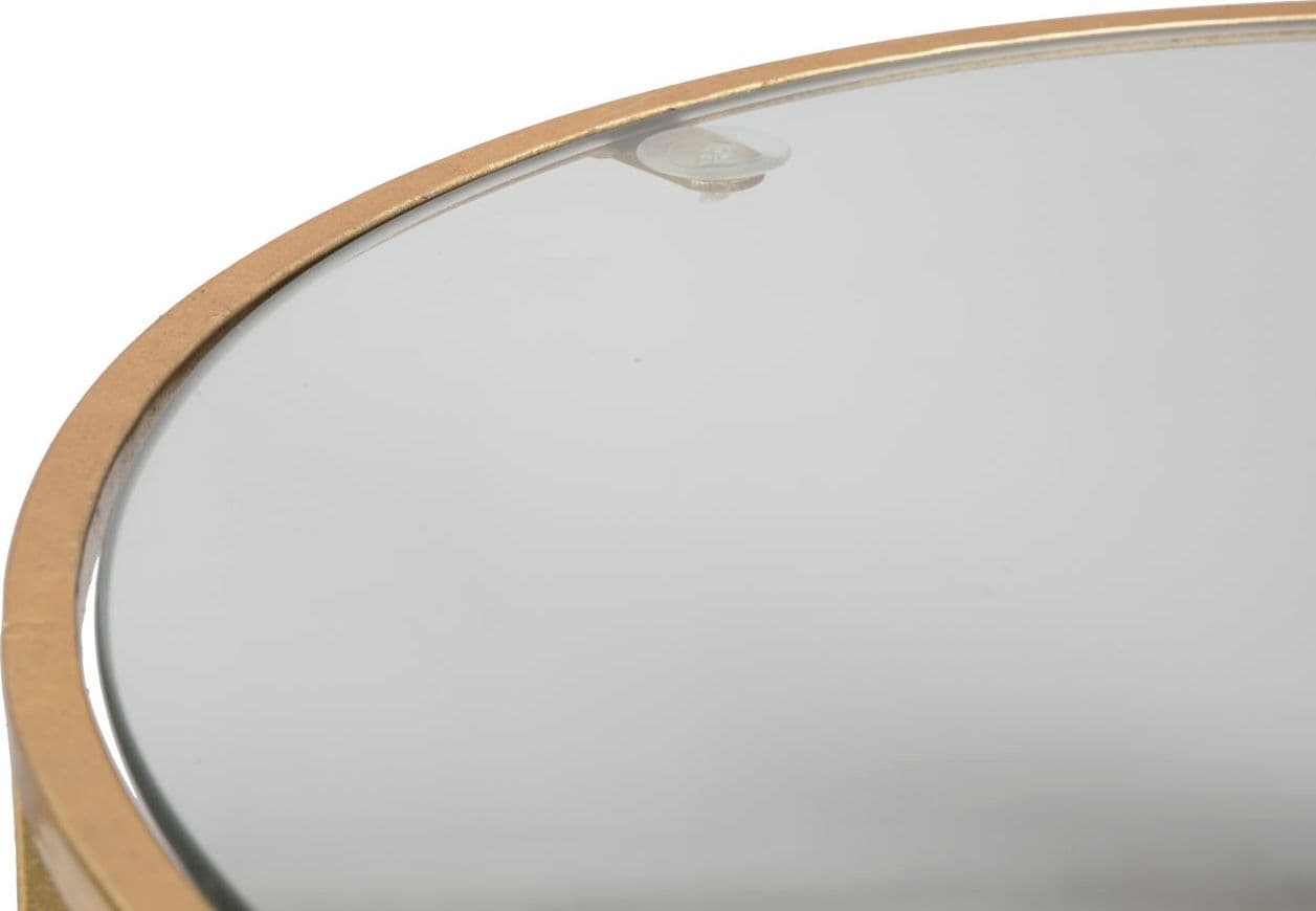 Tavolinetti struttura in ferro color oro ripiano in vetro per interni set da 2 in Console e tavoli da divano Decor Space - Altamura, commercioVirtuoso.it