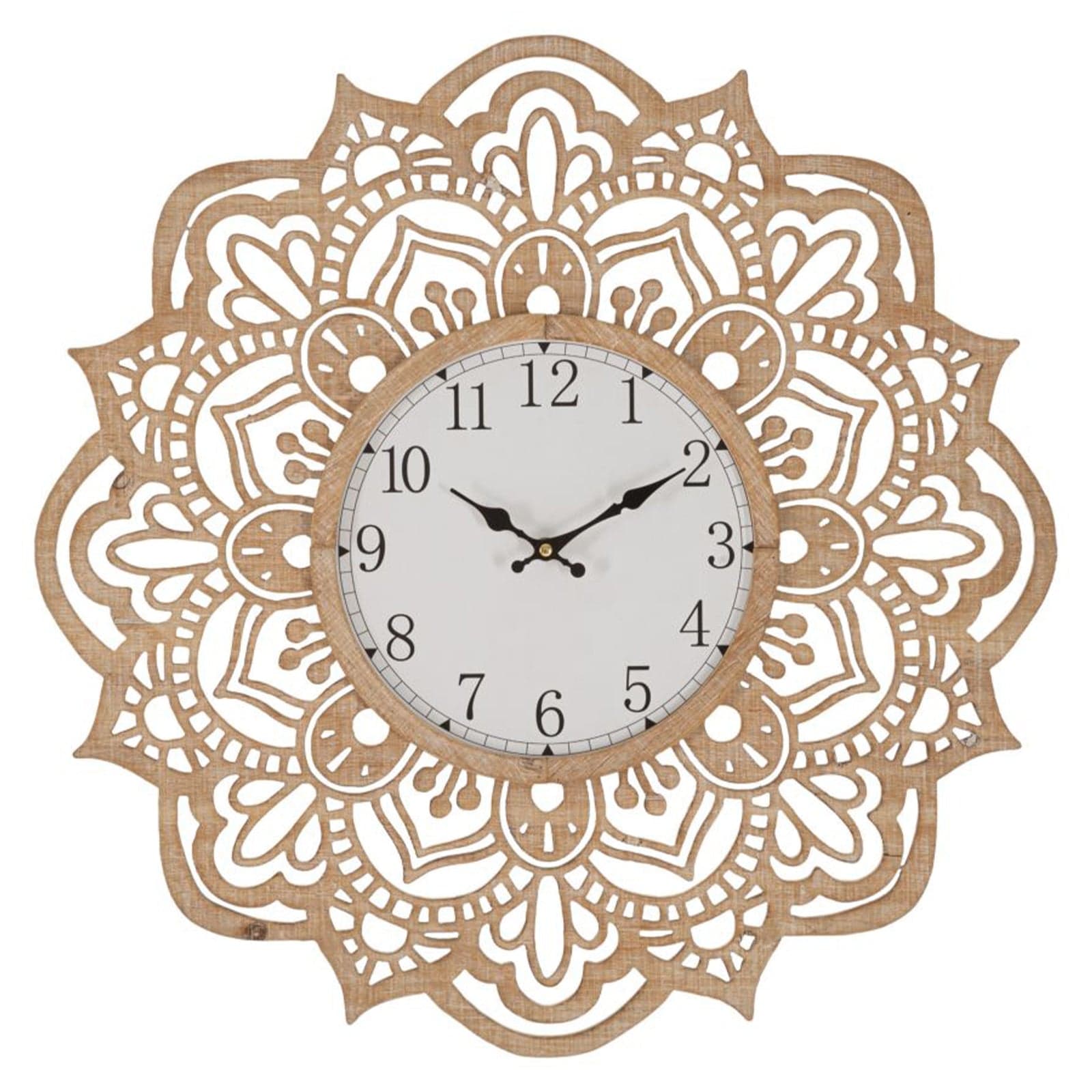 Orologio da parete cornice con pizzi e merletti in legno MDF per salotto e cucina in Orologi da parete Decor Space - Altamura, commercioVirtuoso.it