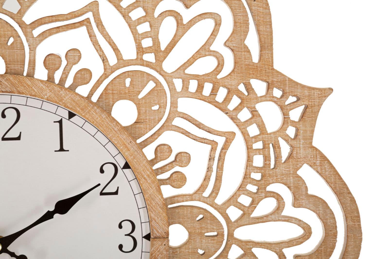 Orologio da parete cornice con pizzi e merletti in legno MDF per salotto e cucina in Orologi da parete Decor Space - Altamura, commercioVirtuoso.it