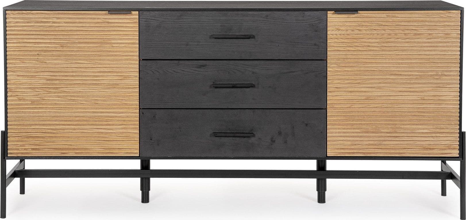 Mobile credenza "Allycia" in mdf-legno di frassino, gambe in acciaio, per interno in Credenze Decor Space - Altamura, commercioVirtuoso.it