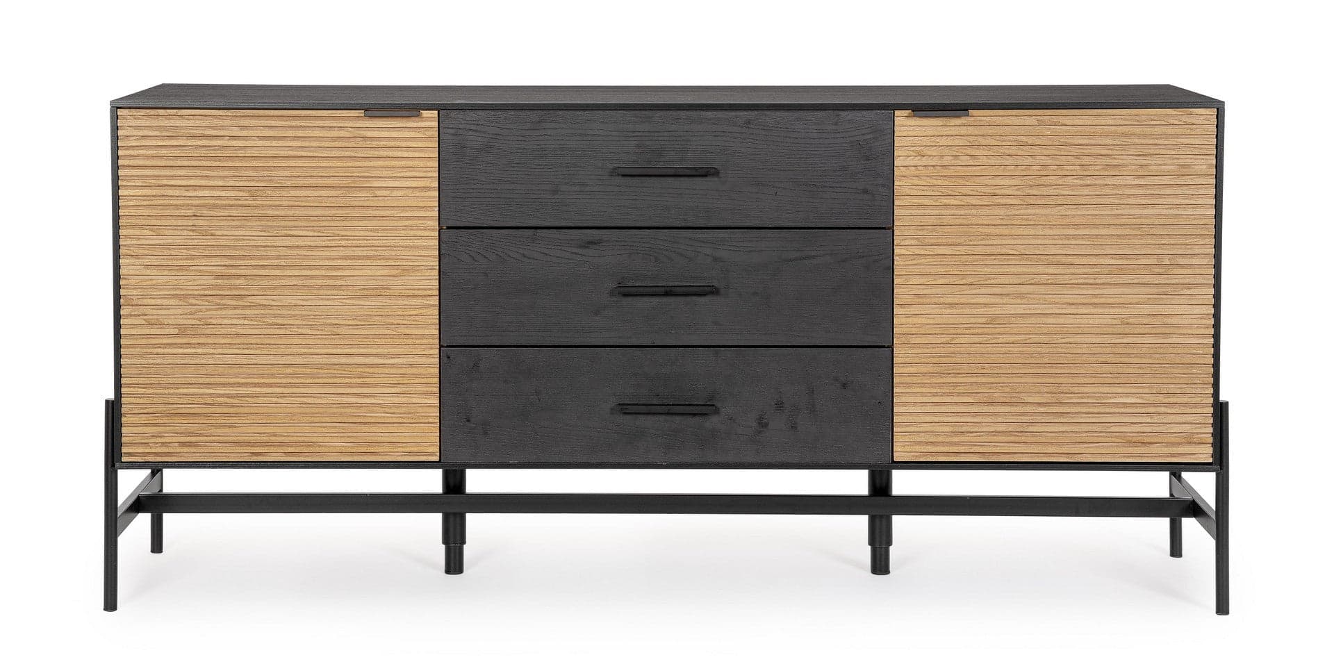 Mobile credenza "Allycia" in mdf-legno di frassino, gambe in acciaio, per interno in Credenze Decor Space - Altamura, commercioVirtuoso.it