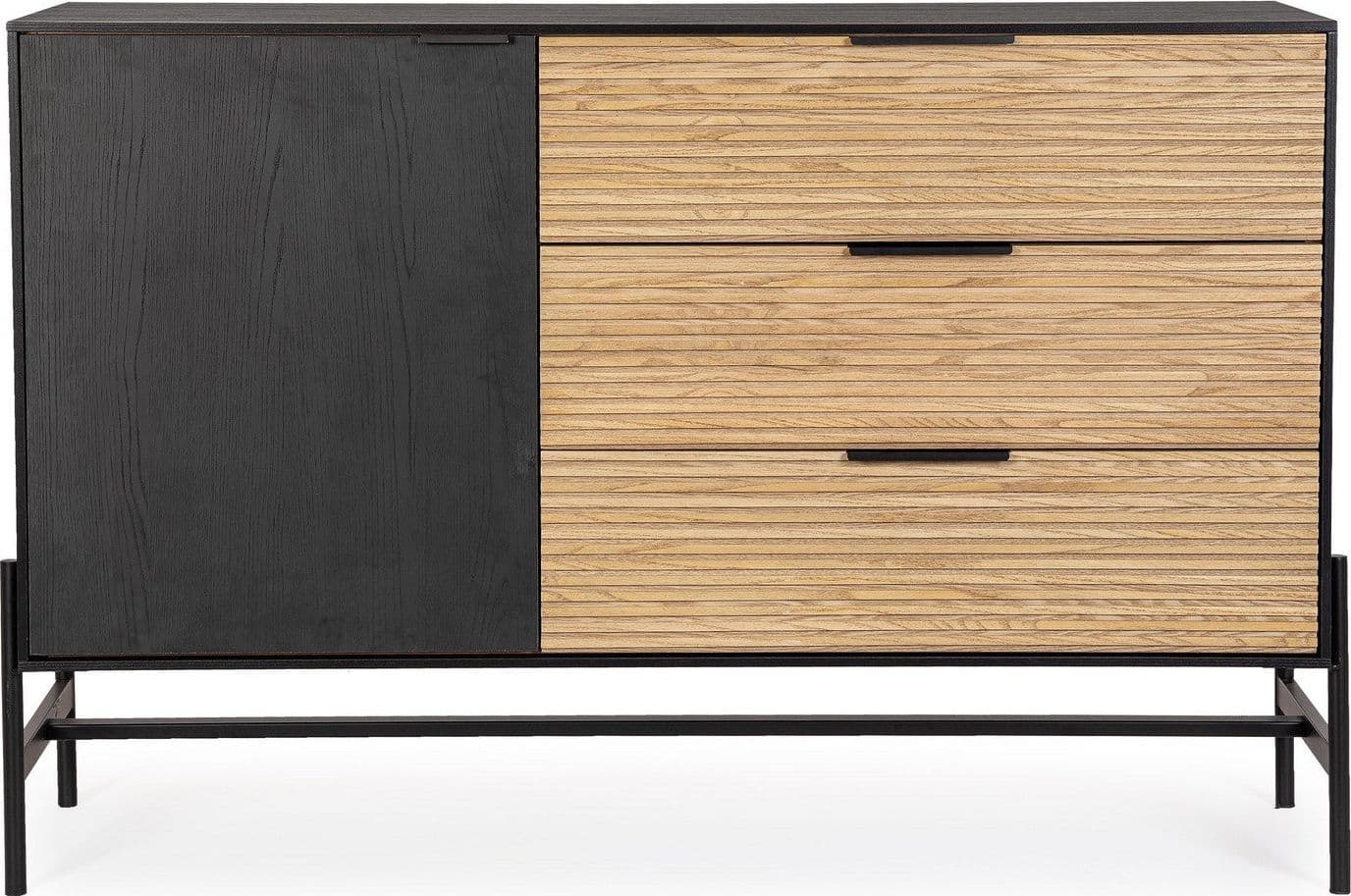 Mobile credenza "Allycia" in mdf-legno di frassino, gambe in acciaio, per interno in Credenze Decor Space - Altamura, commercioVirtuoso.it
