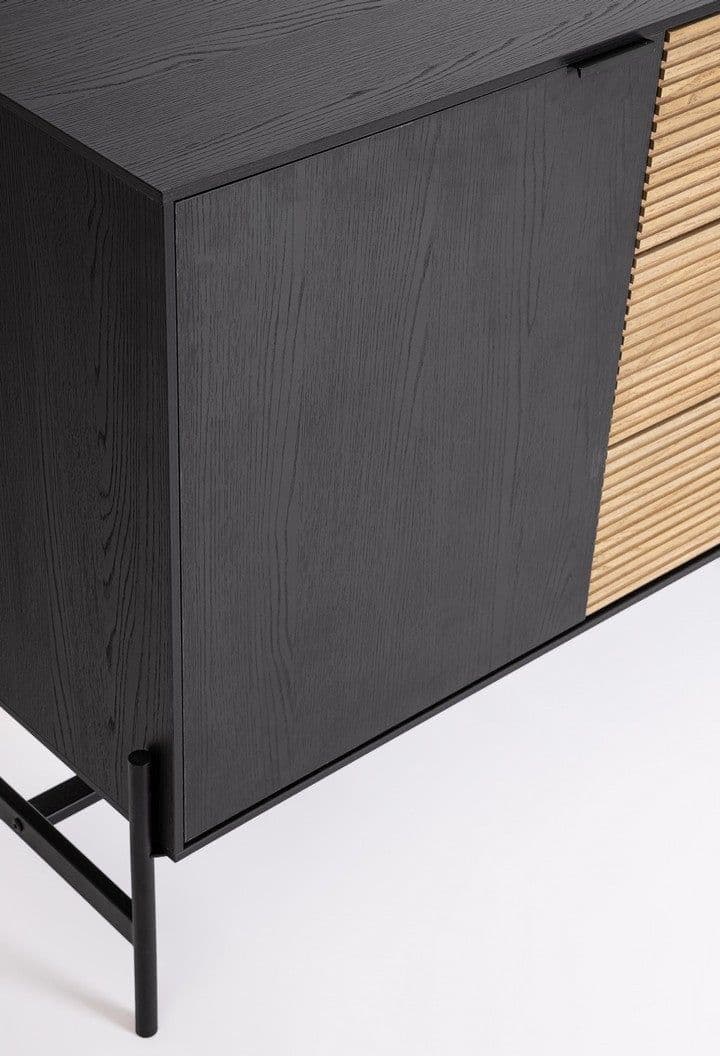 Mobile credenza "Allycia" in mdf-legno di frassino, gambe in acciaio, per interno - 21