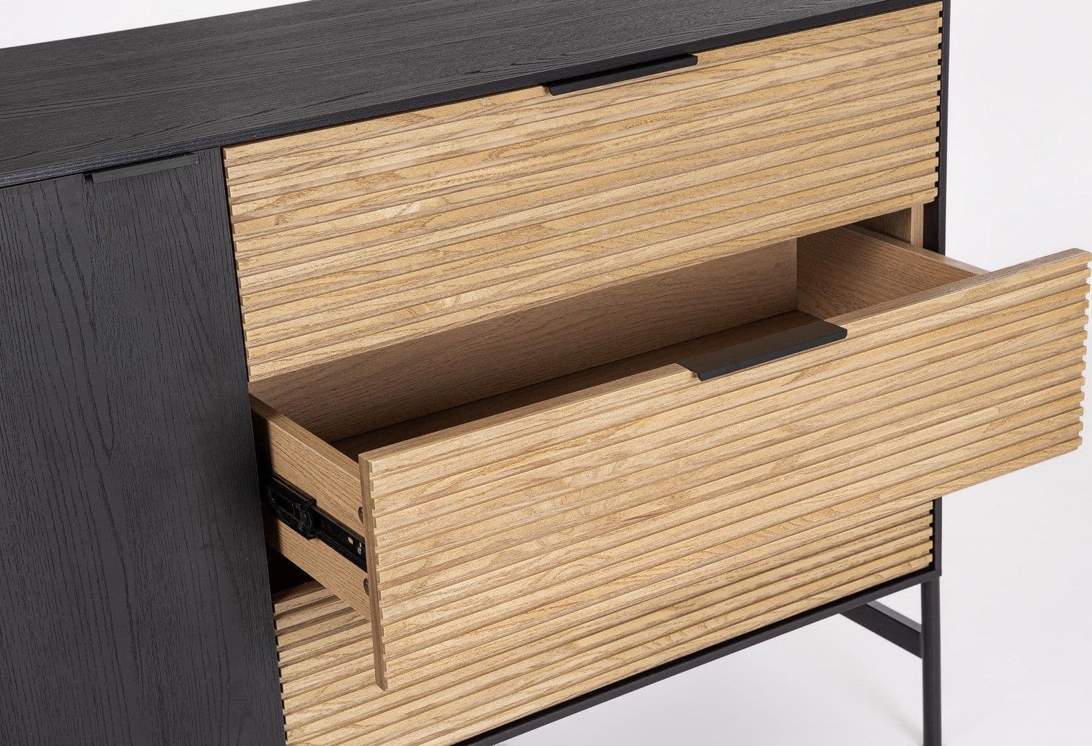 Mobile credenza "Allycia" in mdf-legno di frassino, gambe in acciaio, per interno - 23