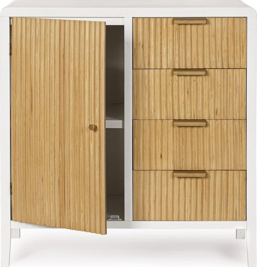 Mobile credenza "Allycia" in mdf-legno di frassino, gambe in acciaio, per interno - 29