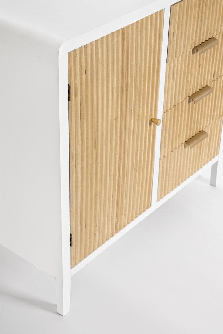 Mobile credenza "Allycia" in mdf-legno di frassino, gambe in acciaio, per interno - 30