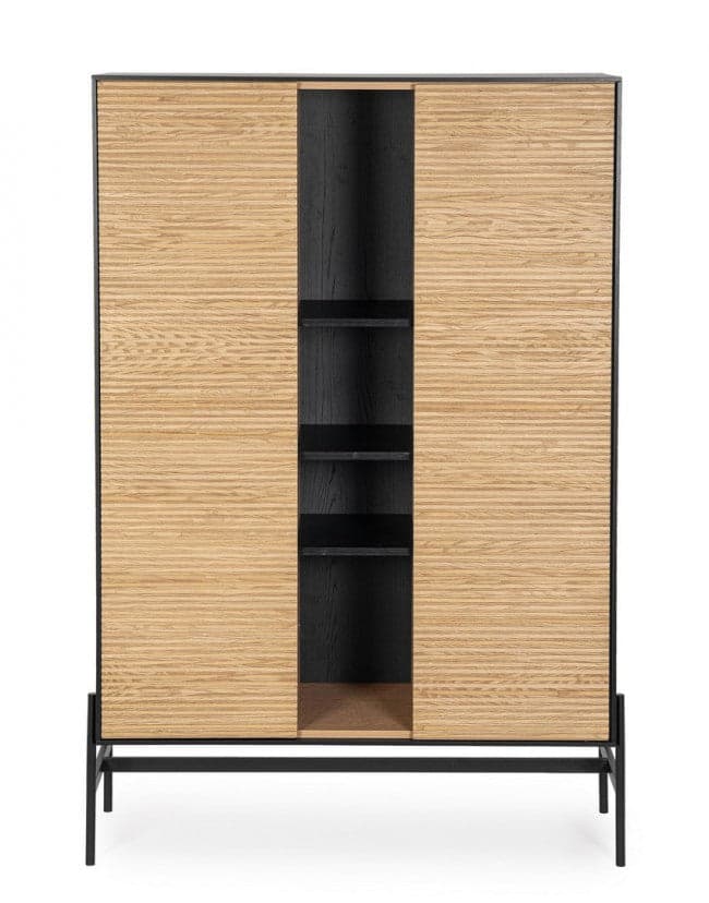 Mobile credenza "Allycia" in mdf-legno di frassino, gambe in acciaio, per interno in Credenze Decor Space - Altamura, commercioVirtuoso.it