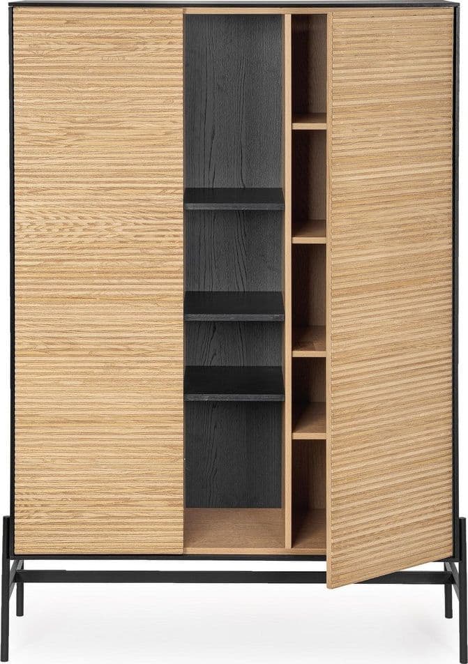 Mobile credenza "Allycia" in mdf-legno di frassino, gambe in acciaio, per interno in Credenze Decor Space - Altamura, commercioVirtuoso.it