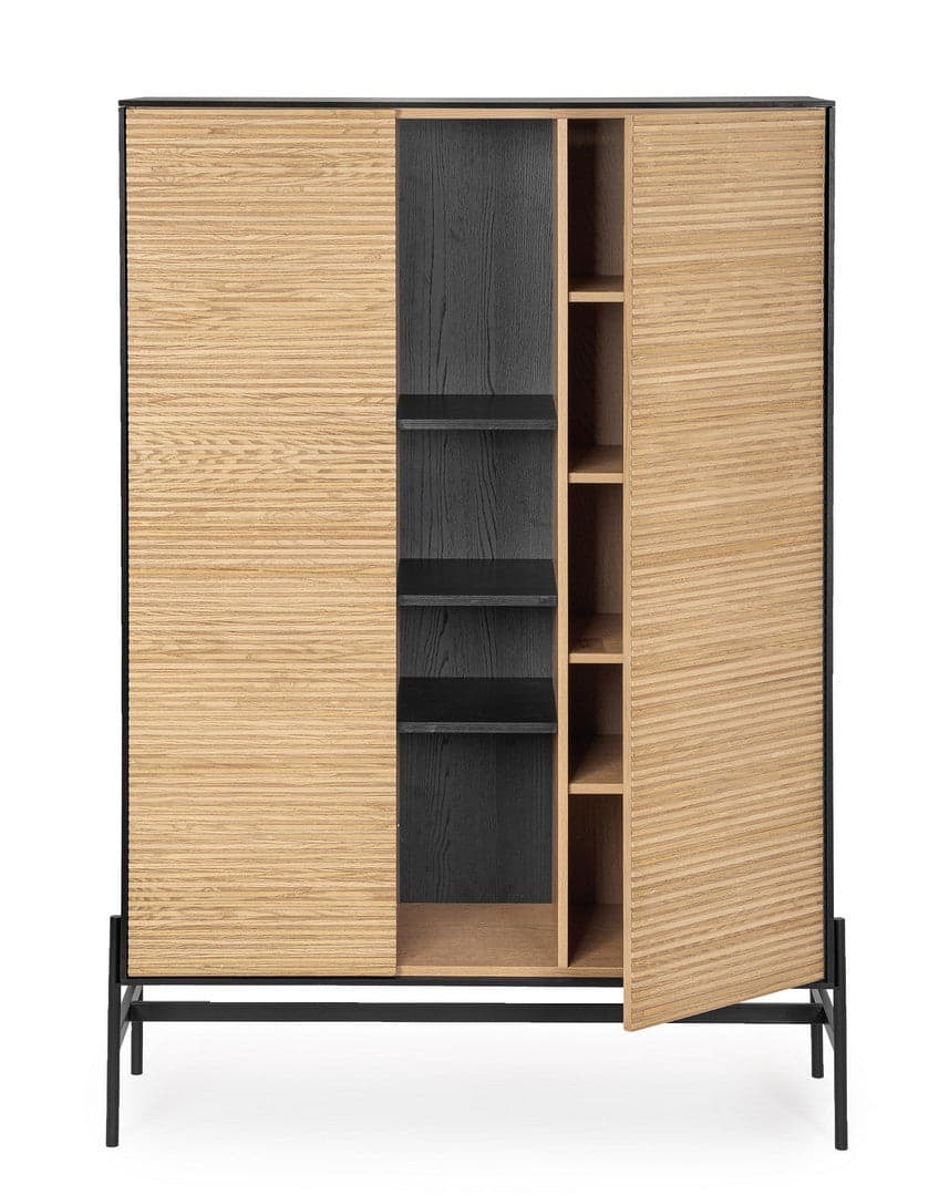 Mobile credenza "Allycia" in mdf-legno di frassino, gambe in acciaio, per interno in Credenze Decor Space - Altamura, commercioVirtuoso.it