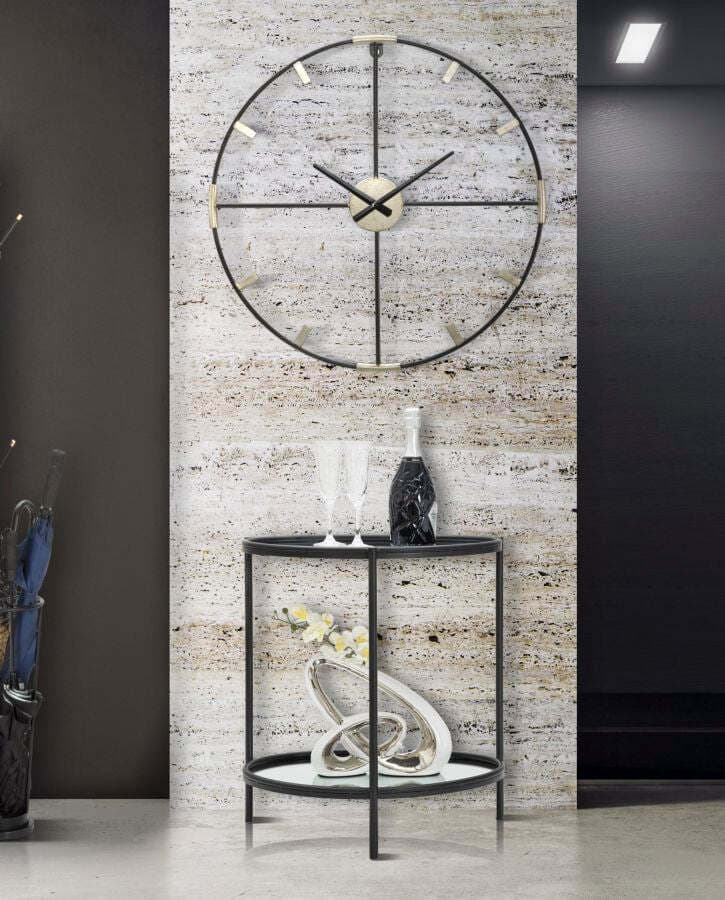 Orologio-da-parete-in-ferro-color-nero-e-argento-per-salotto-e-cucina