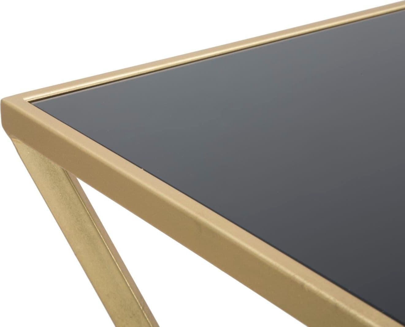 Tavolino porta telefono "Piramid" struttura in ferro color oro e vetro per interni in Console e tavoli da divano Decor Space - Altamura, commercioVirtuoso.it