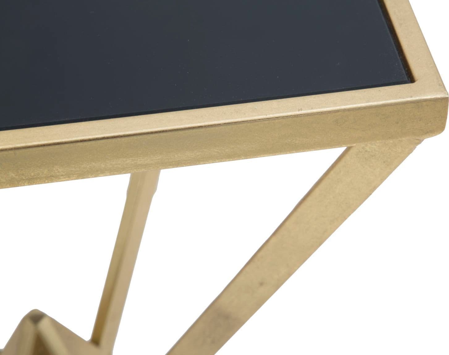 Tavolino porta telefono "Piramid" struttura in ferro color oro e vetro per interni in Console e tavoli da divano Decor Space - Altamura, commercioVirtuoso.it