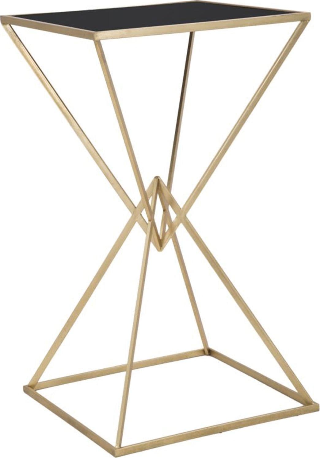 Tavolo da bar "Piramid" struttura in ferro color oro e vetro per interni in Console e tavoli da divano Decor Space - Altamura, commercioVirtuoso.it