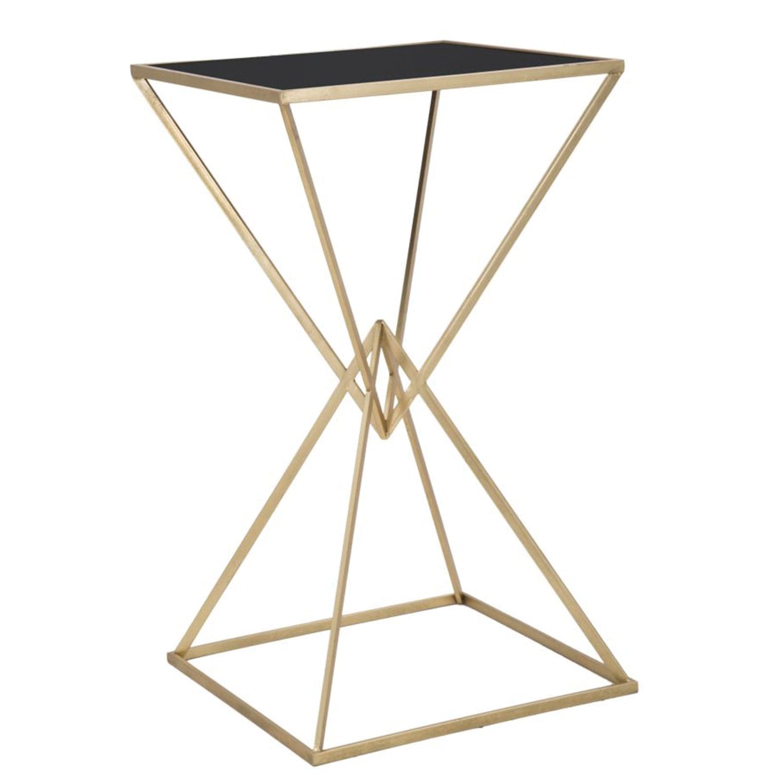 Tavolo da bar "Piramid" struttura in ferro color oro e vetro per interni in Console e tavoli da divano Decor Space - Altamura, commercioVirtuoso.it