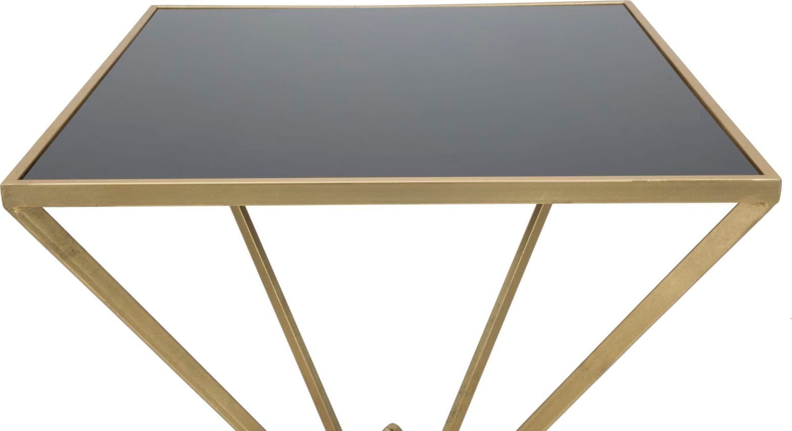 Tavolo da bar "Piramid" struttura in ferro color oro e vetro per interni in Console e tavoli da divano Decor Space - Altamura, commercioVirtuoso.it