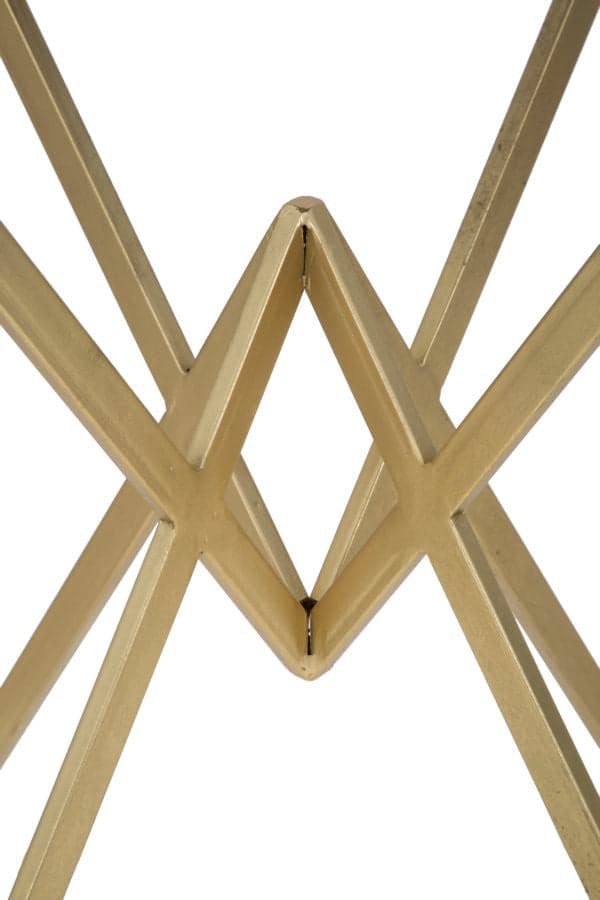 Tavolo da bar "Piramid" struttura in ferro color oro e vetro per interni in Console e tavoli da divano Decor Space - Altamura, commercioVirtuoso.it