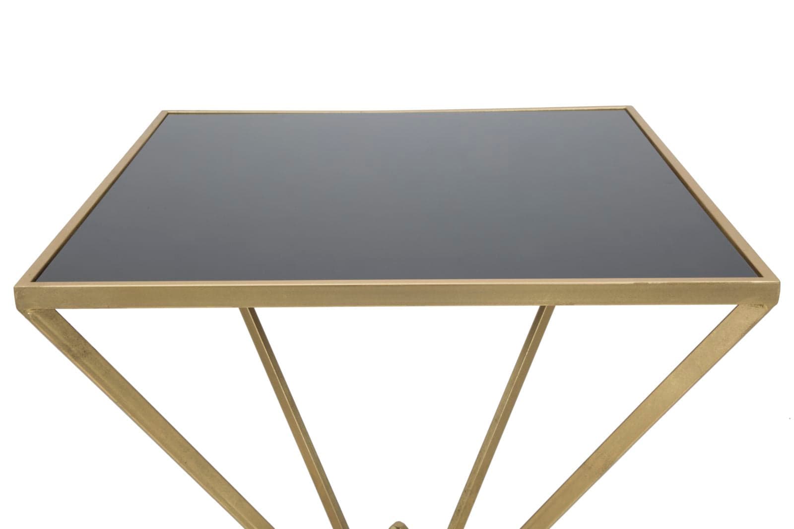 Tavolo da bar "Piramid" struttura in ferro color oro e vetro per interni in Console e tavoli da divano Decor Space - Altamura, commercioVirtuoso.it