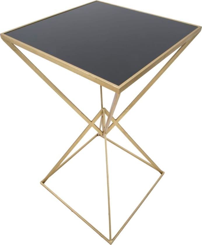 Tavolo da bar "Piramid" struttura in ferro color oro e vetro per interni in Console e tavoli da divano Decor Space - Altamura, commercioVirtuoso.it