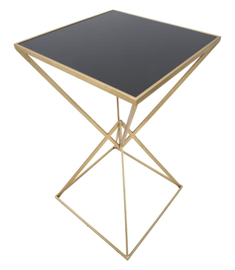 Tavolo da bar "Piramid" struttura in ferro color oro e vetro per interni in Console e tavoli da divano Decor Space - Altamura, commercioVirtuoso.it