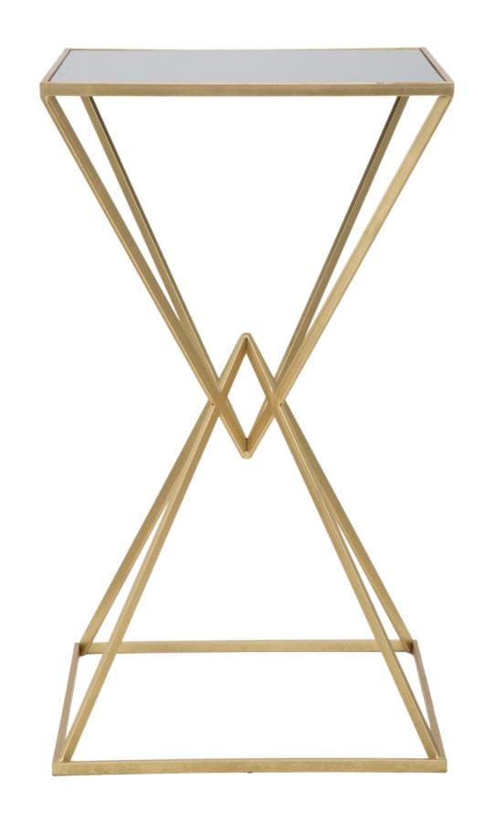 Tavolo da bar "Piramid" struttura in ferro color oro e vetro per interni in Console e tavoli da divano Decor Space - Altamura, commercioVirtuoso.it