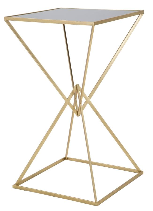 Tavolo da bar "Piramid" struttura in ferro color oro e vetro per interni in Console e tavoli da divano Decor Space - Altamura, commercioVirtuoso.it