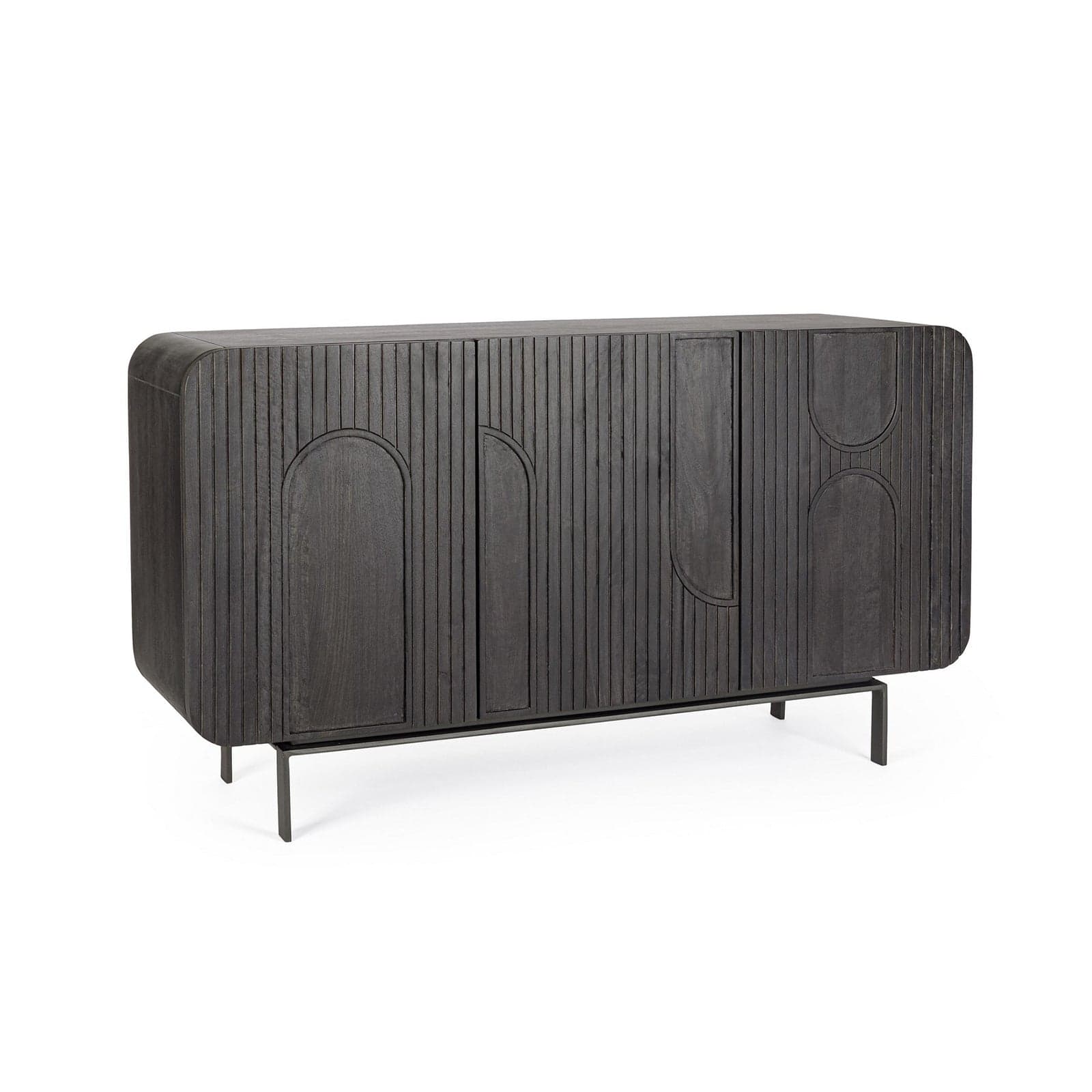 Credenza "Orissa" in legno di mango, color naturale, gambe in acciaio resistente - 24