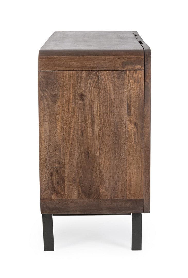 Credenza "Orissa" in legno di mango, color naturale, gambe in acciaio resistente in Credenze Decor Space - Altamura, commercioVirtuoso.it