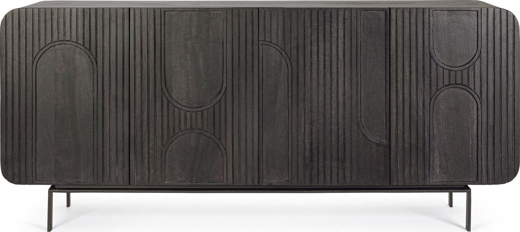 Credenza "Orissa" in legno di mango, color naturale, gambe in acciaio resistente in Credenze Decor Space - Altamura, commercioVirtuoso.it